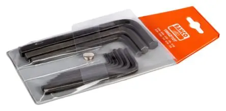 Produktfoto 1 von Bahco Sechskantschlüsselsatz 10 Sechskant Zoll Kurz 1/16 in, 1/4 in, 1/8 in, 3/16 in, 3/32 in, 3/8 in, 5/16 in, 5/32 in,