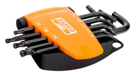 Produktfoto 1 von Bahco TORX®-Schlüsselsatz L Lang Stahl 8, T27, T9, T40, T30, T25, T15, T20, T10