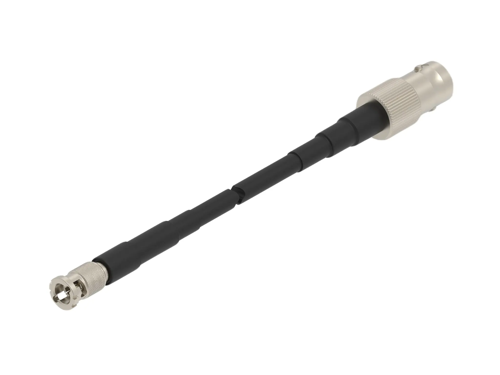 Produktfoto 1 von TE Connectivity 2483417 Koaxialkabel Buchse, 75 Ω Stecker, 305 mm, Gerade / BNC, Schwarz