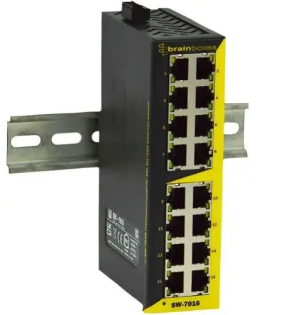 Produktfoto 1 von Brainboxes SW-7016 Netzwerk Switch 16-Port Unmanaged 100Mbit/s