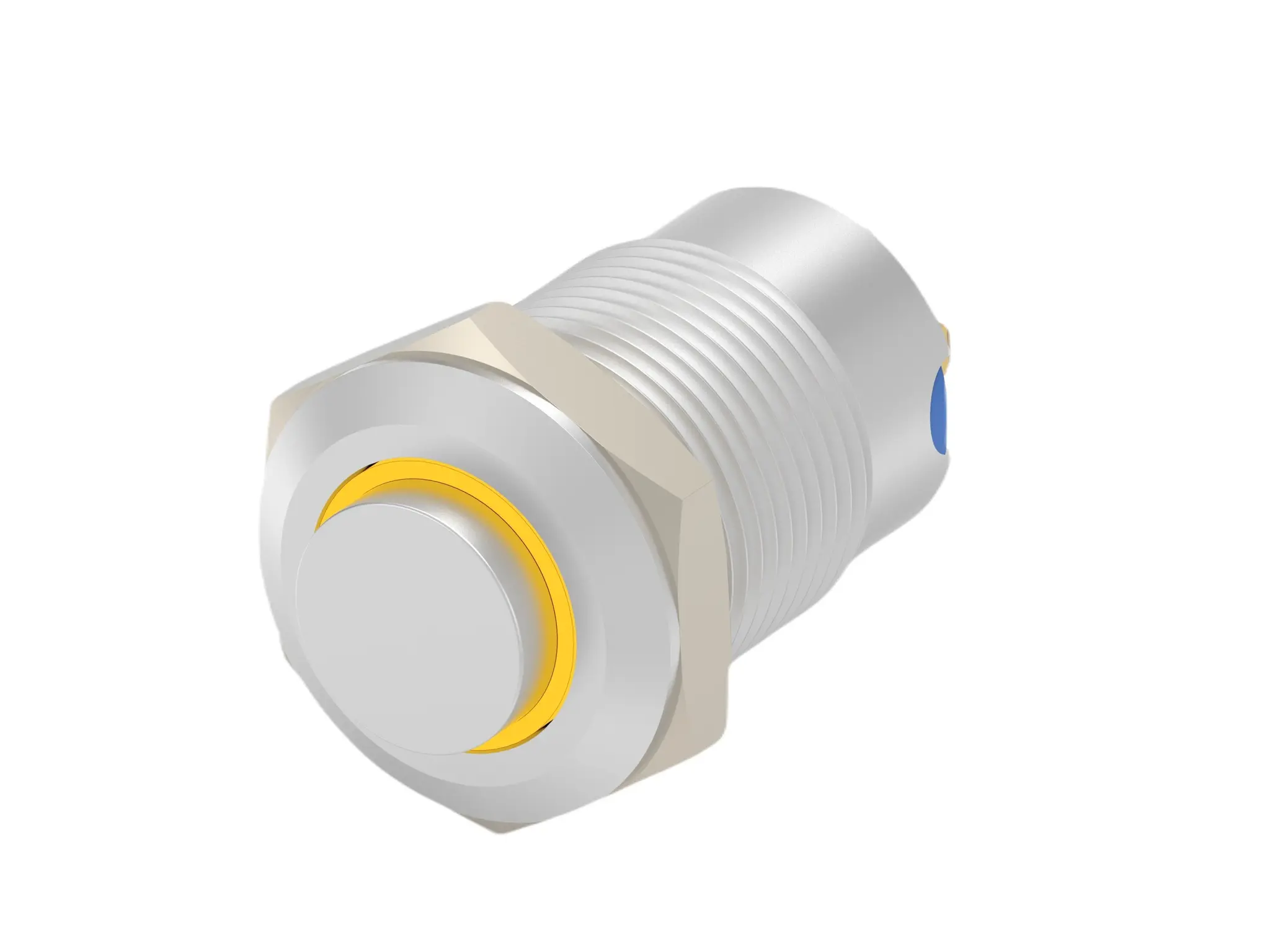 TE Connectivity AV12 Druckschalter Gelb Beleuchtet Tastend Schraubanschlussklemme Ø 14 mm, SPST / 1 A 24 V dc 12 V ac,