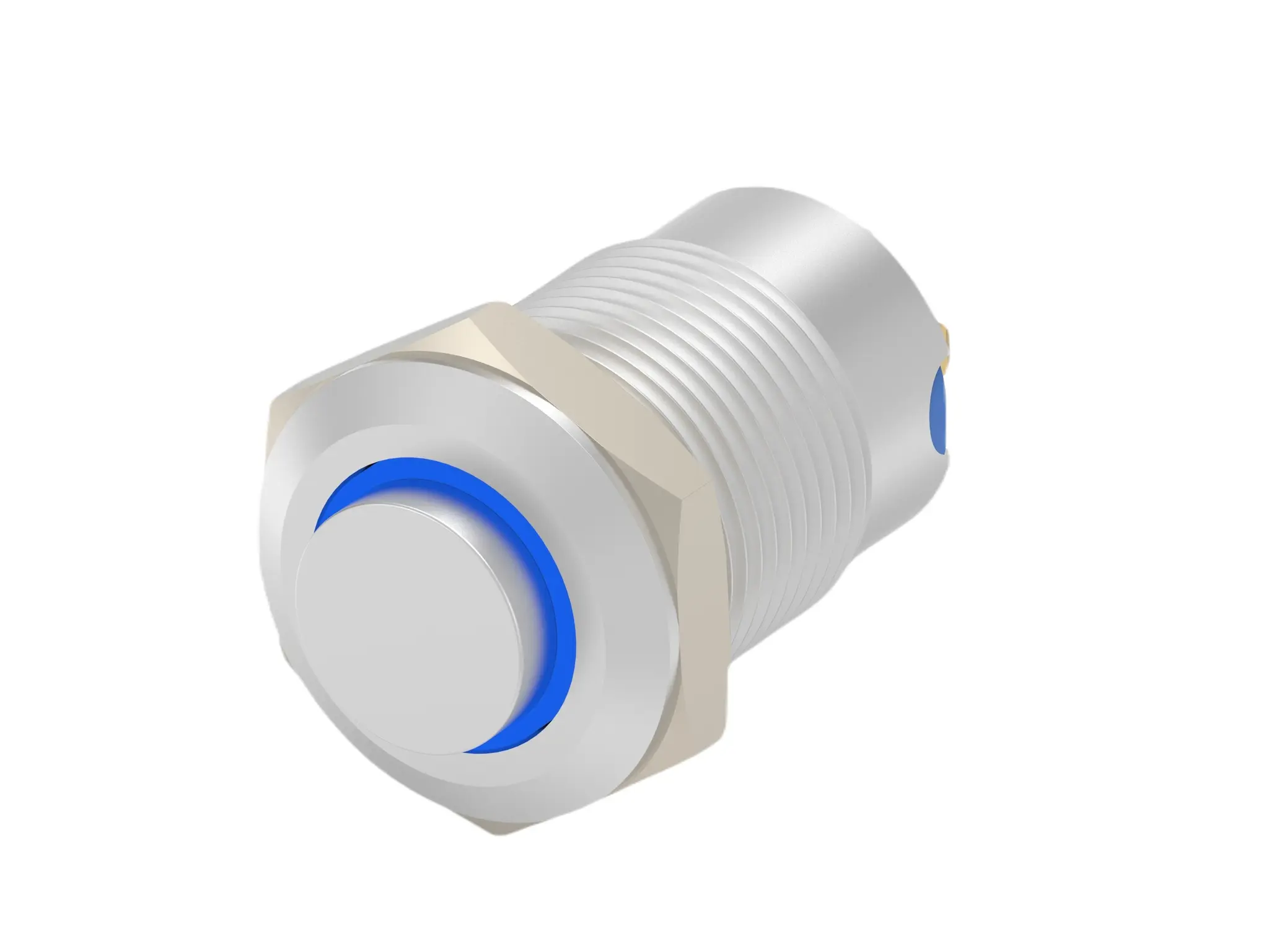 Produktfoto 1 von TE Connectivity AV12 Druckschalter Blau Beleuchtet Tastend Schraubanschlussklemme Ø 14 mm, SPST / 1 A 24 V dc 24 V ac,