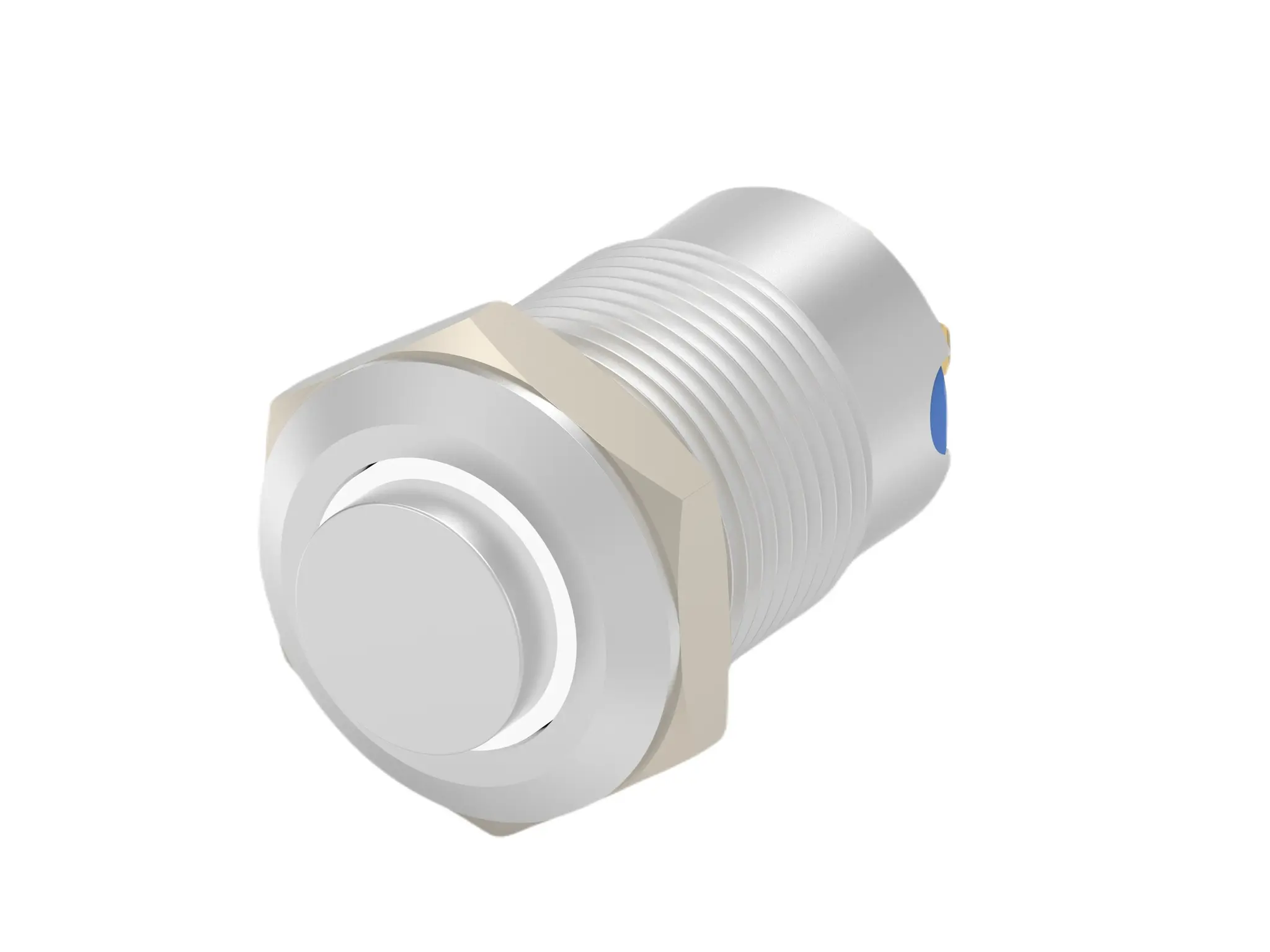 TE Connectivity AV12 Druckschalter Weiß Beleuchtet Tastend Schraubanschlussklemme Ø 14 mm, SPST / 1 A 24 V dc 24 V ac,