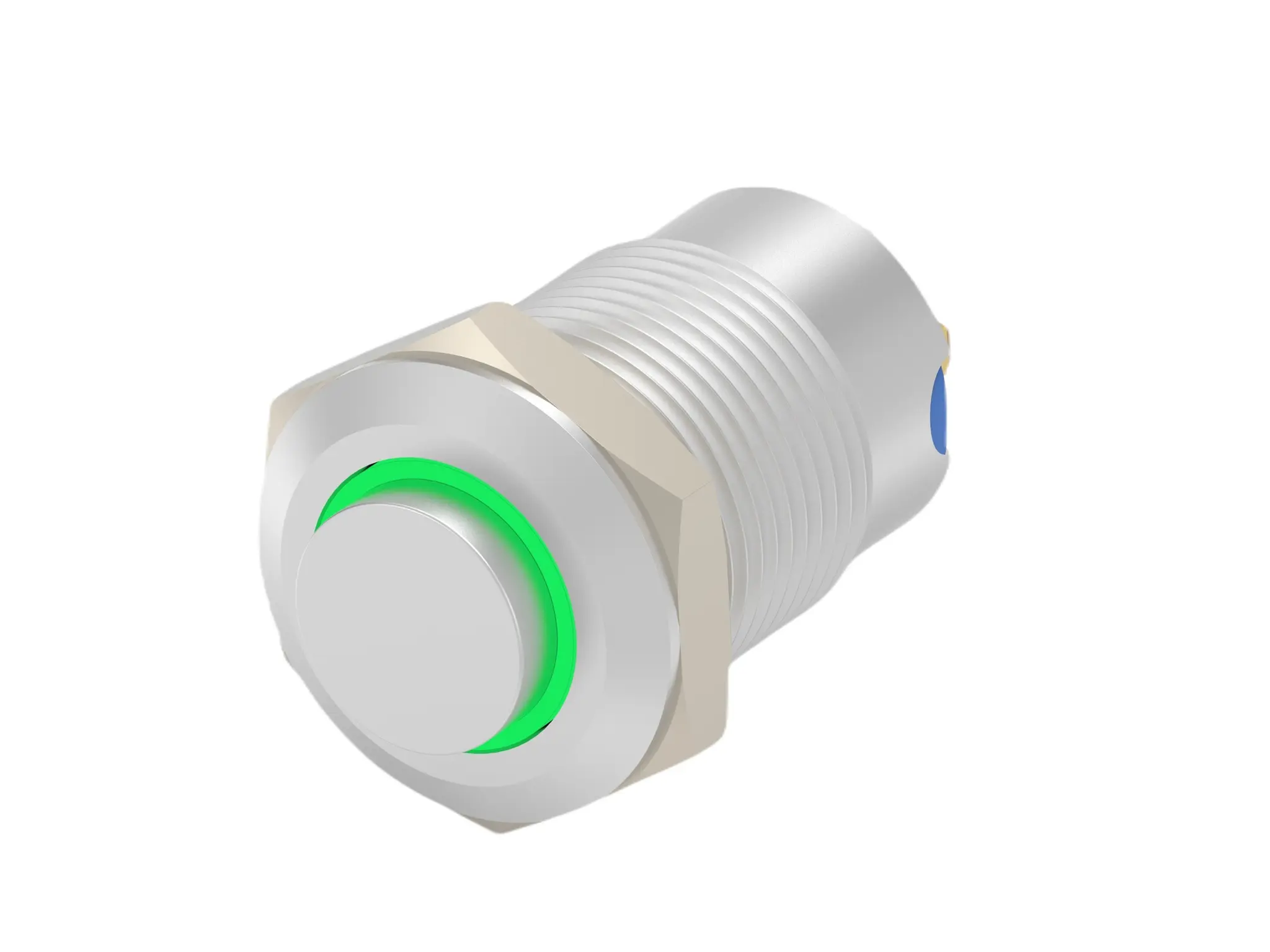TE Connectivity AV12 Druckschalter Grün Beleuchtet Tastend Schraubanschlussklemme Ø 12 to 25 mm, SPST / 1 A 24 V dc 12 V