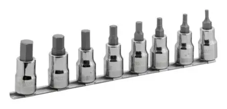Produktfoto 1 von Bahco Sechskant Vierkant Steckschlüsselsatz, Legierungsstahl 1/2 in 4 to 14 mm, 8-teilig