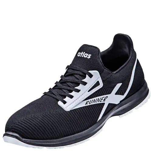 Atlas Safety Shoes RUNNER 25 Unisex Sicherheitsschuhe Tiefschwarz, Größe 36 / UK 4, EN20345 Ja