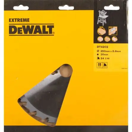 Produktfoto 1 von DeWALT 24 Hartmetall Holz Kreissägeblatt, Ø 250 mm 1