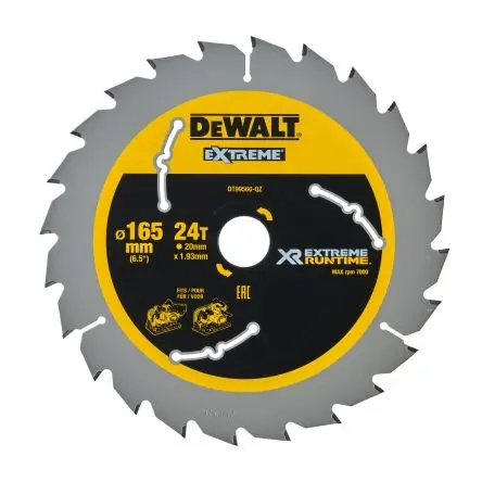 Produktfoto 1 von DeWALT 24 Hartmetall Multi-Material Kreissägeblatt, Ø 165 mm 1
