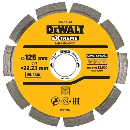 Produktfoto 1 von DeWALT DT37 Diamant Ø 125 mm, Korngröße 1 1 pro Paket