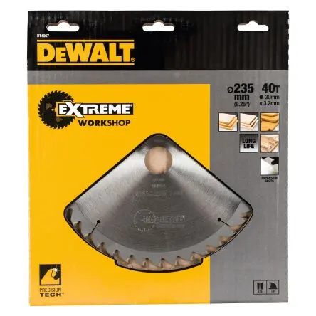 Produktfoto 1 von DeWALT 40 Hartmetall Holz Kreissägeblatt, Ø 235 mm 1