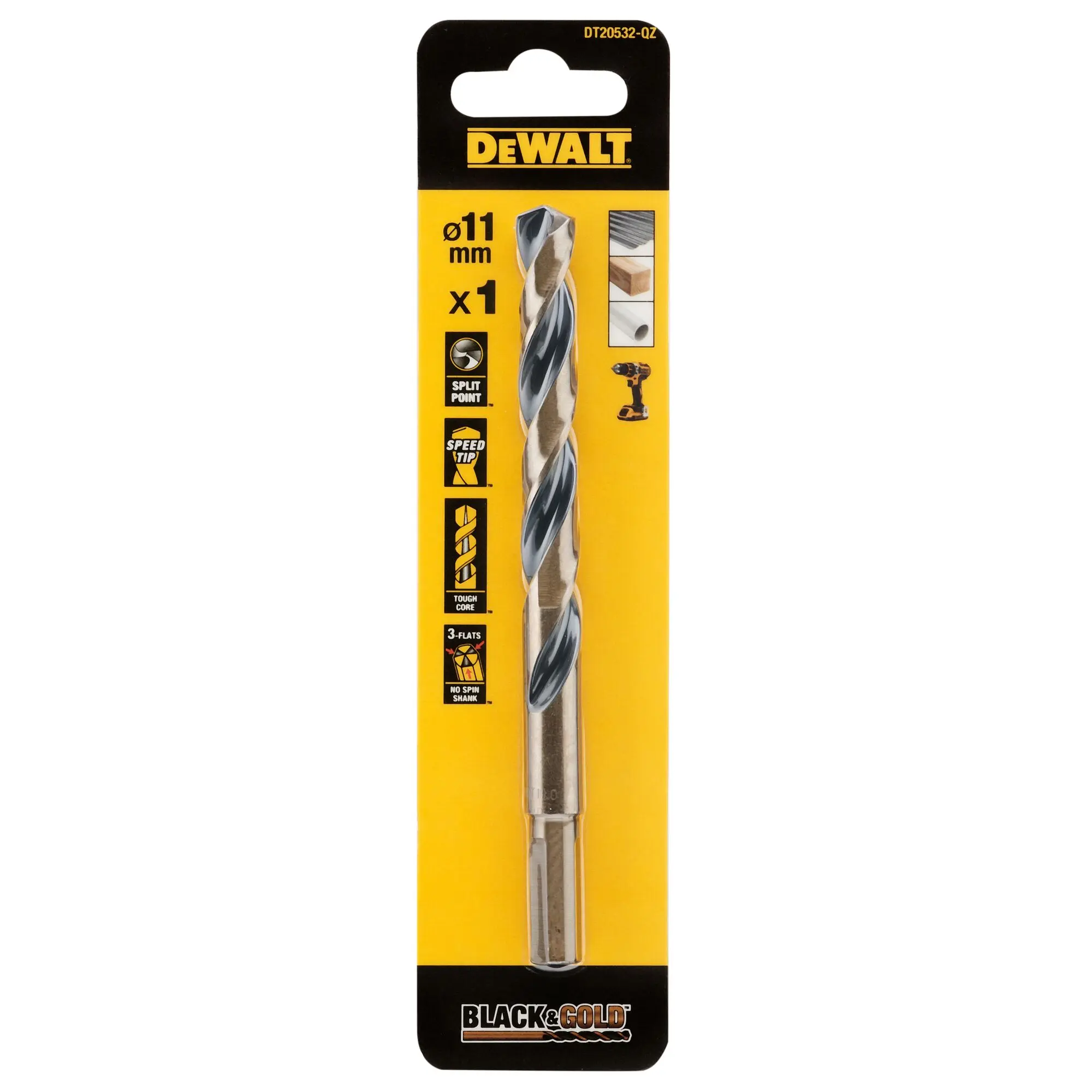 Produktfoto 1 von DeWALT HSS Drehung 10.5 mm, 1 Stück
