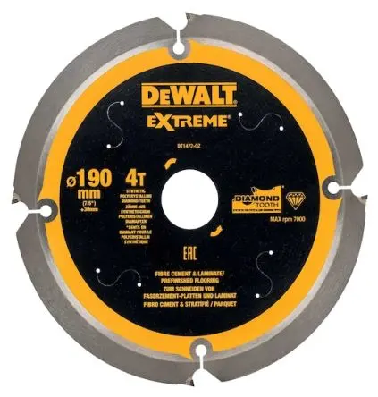 Produktfoto 1 von DeWALT 4 Diamontspitze Multi-Material Kreissägeblatt, Ø 190 mm 1