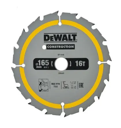 Produktfoto 1 von DeWALT 16 Hartmetall Multi-Material Kreissägeblatt, Ø 165 mm 1
