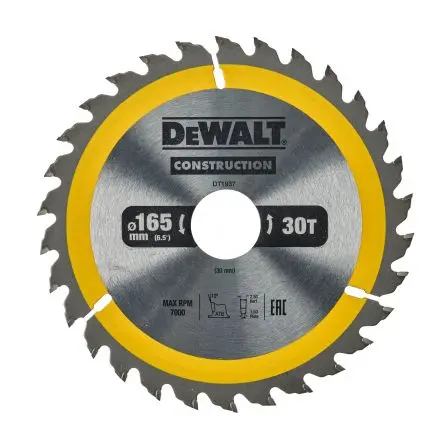 Produktfoto 1 von DeWALT 30 Hartmetall Holz Kreissägeblatt, Ø 165 mm 1