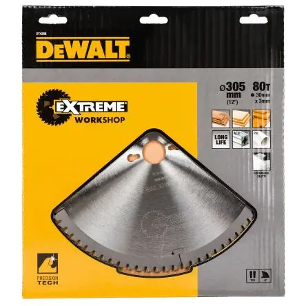 Produktfoto 1 von DeWALT 80 Hartmetall Holz Kreissägeblatt, Ø 305 mm 1