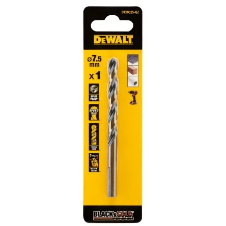 Produktfoto 1 von DeWALT HSS Drehung 7.5 mm, 1 Stück