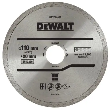 Produktfoto 1 von DeWALT DT3714 Diamant Ø 110 mm / Stärke 1.6 mm 1 pro Paket