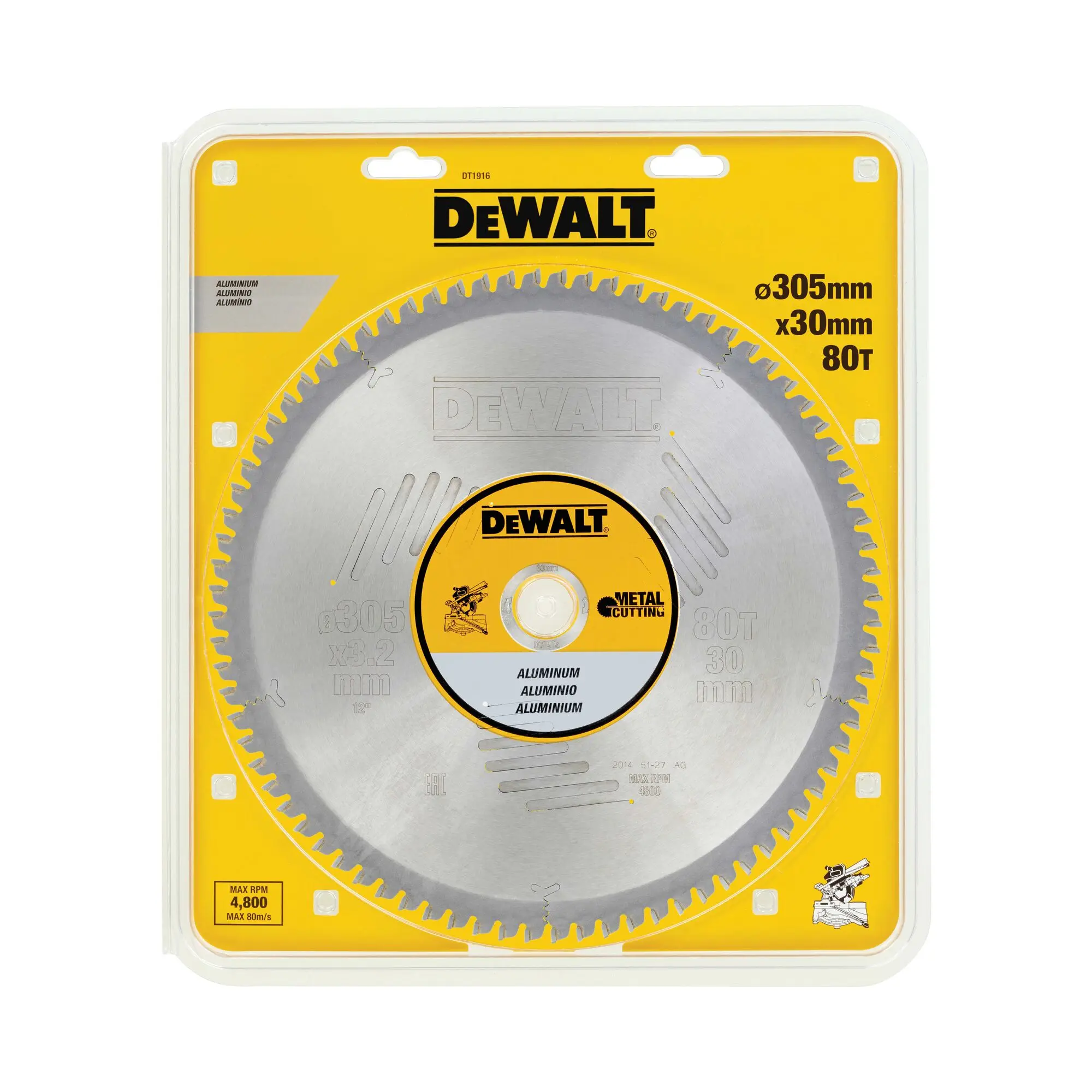 Produktfoto 1 von DeWALT 80 Hartmetall Multi-Material Kreissägeblatt, Ø 305 mm 1