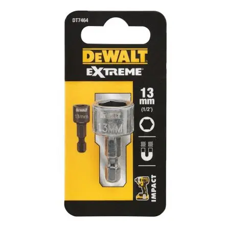 Produktfoto 1 von DeWALT 13 mm Sechskant Steckschlüssel-Handgriff Schließer (NO), Länge 35mm