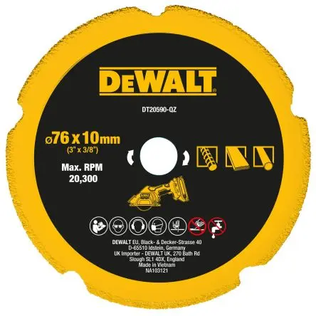 Produktfoto 1 von DeWALT DT205 Diamant Ø 76 mm, Korngröße 1 1 pro Paket