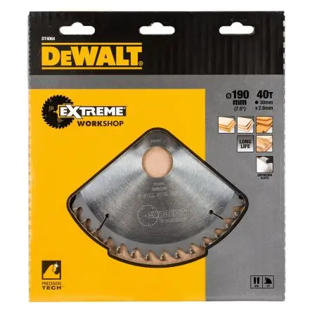DeWALT 40 Hartmetall Holz Kreissägeblatt, Ø 190 mm 1