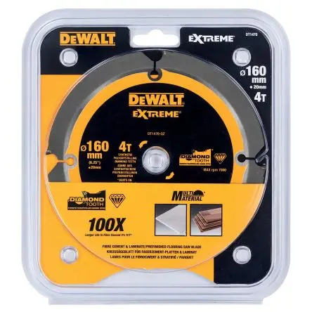 Produktfoto 1 von DeWALT 4 Polykristalliner Diamant Multi-Material Kreissägeblatt, Ø 160 mm 10