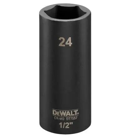 Produktfoto 1 von DeWALT 1/2 in, 24 mm Tiefschlag-Stecknuss Schlag-Steckschlüssel lang, 78 mm