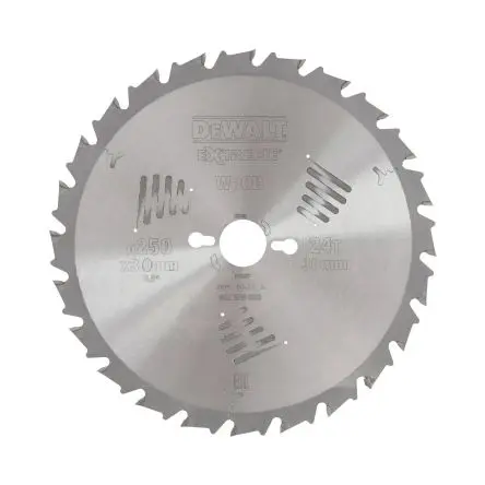 Produktfoto 1 von DeWALT 24 Hartmetall Holz Kreissägeblatt, Ø 250 mm 1