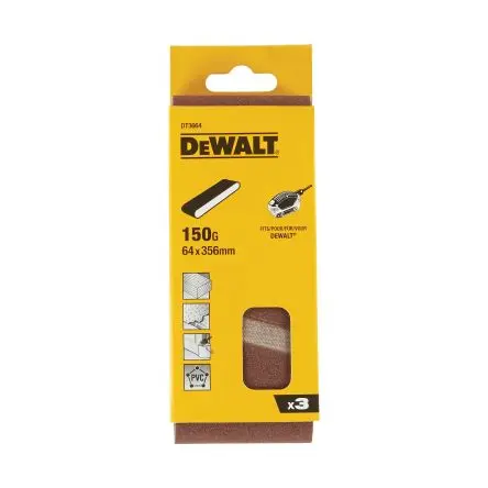 Produktfoto 1 von DeWALT DT366 Schleifriemen, Aluminiumbeschichtet, Korngröße 150, 356 mm 64mm