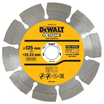 Produktfoto 1 von DeWALT DT37 Diamant Ø 125 mm, Korngröße 1 1 pro Paket