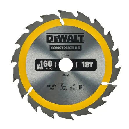 Produktfoto 1 von DeWALT 18 Hartmetall Multi-Material Kreissägeblatt, Ø 160 mm 1