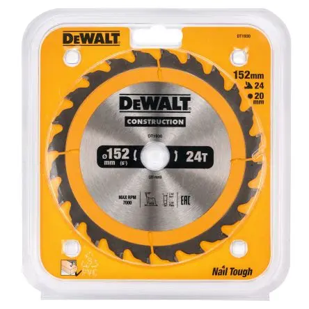 Produktfoto 1 von DeWALT 24 Hartmetall Multi-Material Kreissägeblatt, Ø 152 mm 1