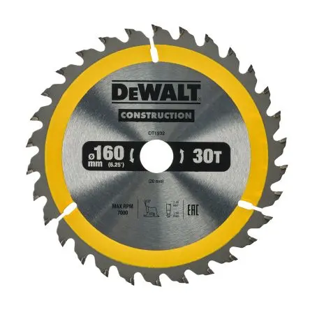 Produktfoto 1 von DeWALT 30 Hartmetall Multi-Material Kreissägeblatt, Ø 160 mm 1