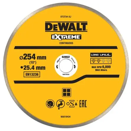 Produktfoto 1 von DeWALT DT3734 Diamant Ø 254 mm / Stärke 1.6 mm 1 pro Paket