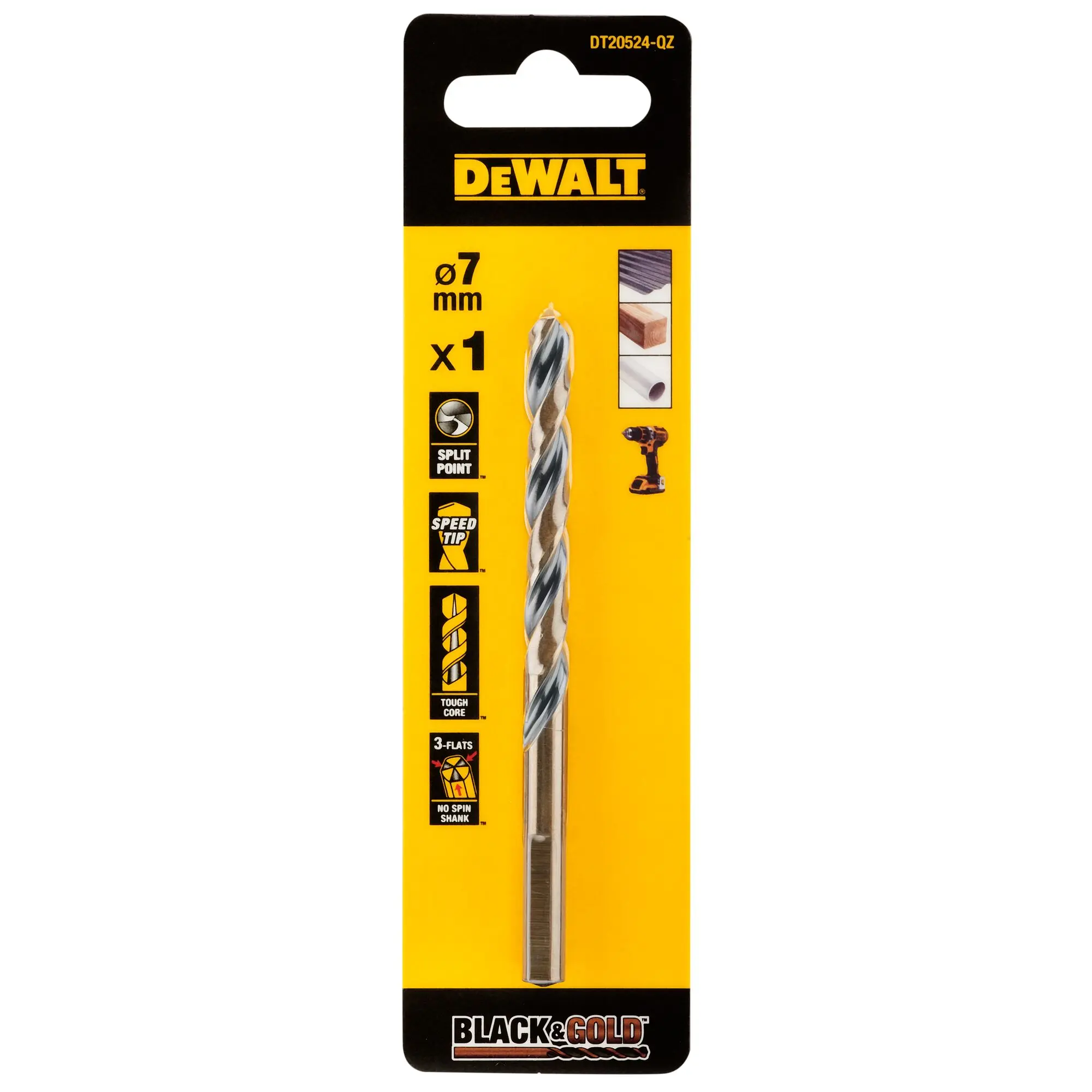 Produktfoto 1 von DeWALT HSS 7 mm, 1 Stück