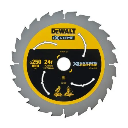 Produktfoto 1 von DeWALT 24 Hartmetall Multi-Material Kreissägeblatt, Ø 250 mm 1