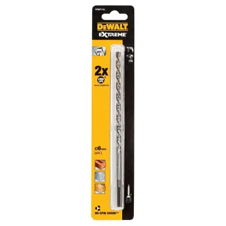 Produktfoto 1 von DeWALT Hartmetall, Stahl gehärtet Bohrer 6 mm x 200mm, 1 Stück