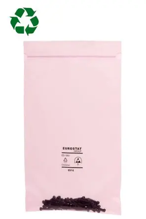 Produktfoto 1 von EUROSTAT Recycelte antistatische ESD Beutel Rosa x 152mm