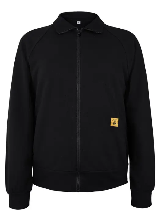 Produktfoto 1 von EUROSTAT 51-761 Unisex Sweatshirt, 3 % Carbon, 48,5 % Baumwolle, 48,5 % Polyester Schwarz Reißverschluss, Größe XL