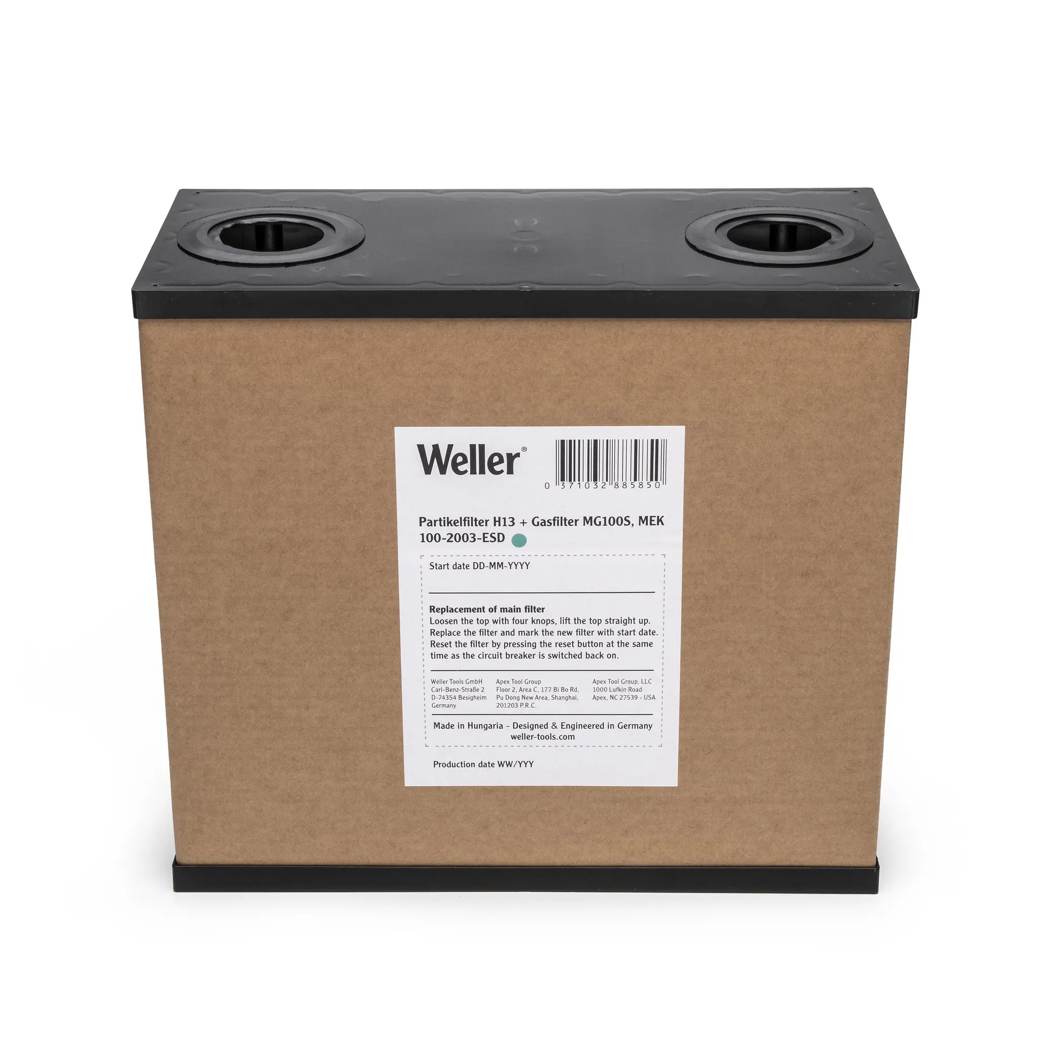 Weller 100-2003-ESDN Kompakter Filter ESD-Sicherheit für MG100S, B 176 mm H. 354 mm L. 390 mm
