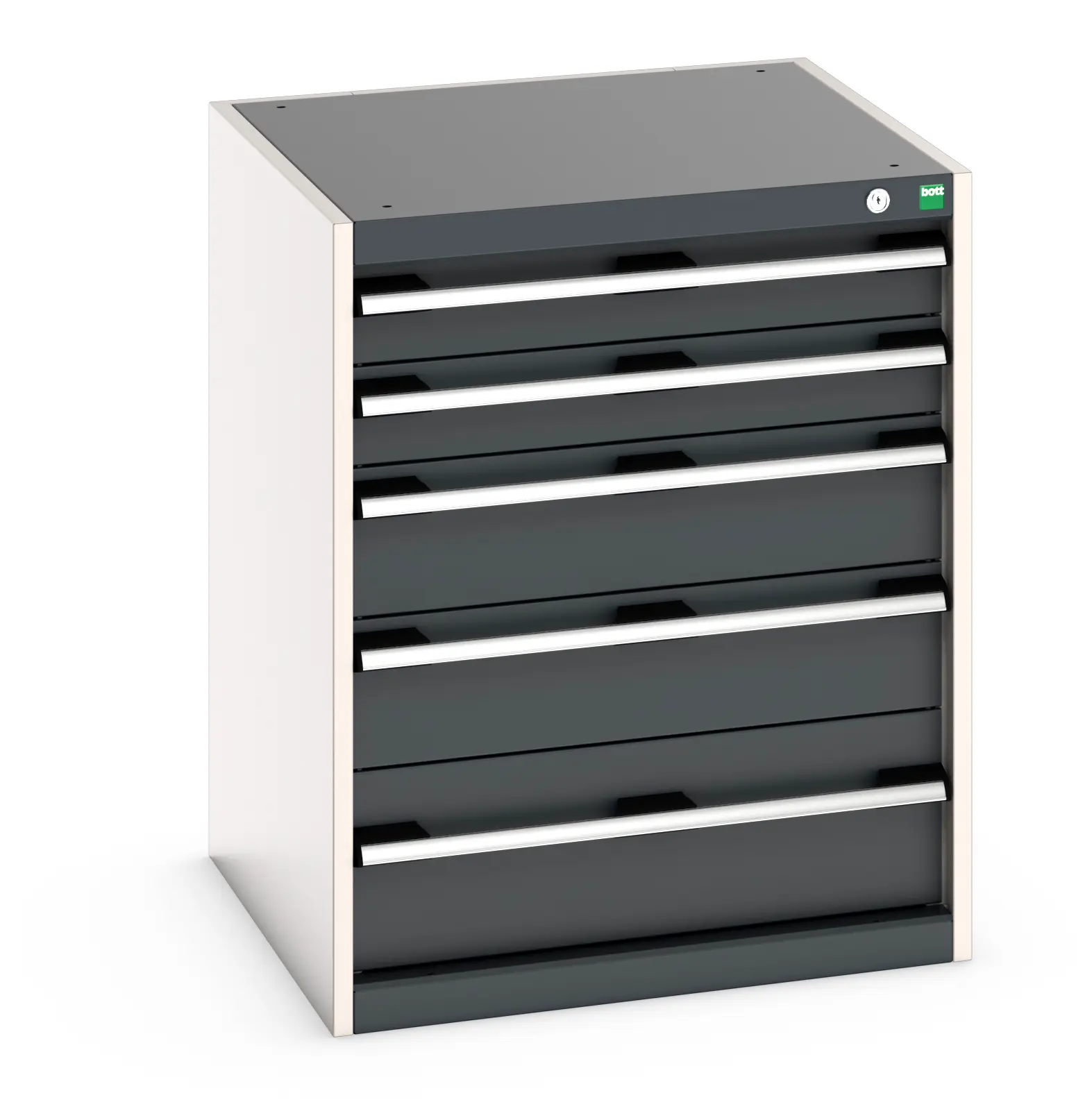 Produktfoto 1 von Bott Schrank Typ Schrank Freistehend 5 Schublade/n 800 mm 650 mm 650 mm Stahlblech