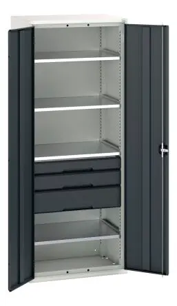 Produktfoto 1 von Bott Schrank Typ Bestückter Schrank Freistehend 2 Tür/en 4 Regal/e 3 Schublade/n 2000 mm 800mm Abschließbar 550 mm