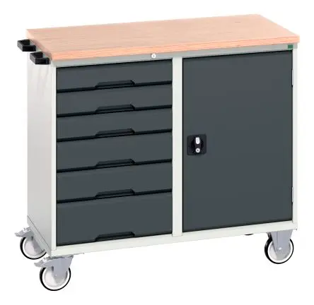 Produktfoto 1 von Bott Werkzeugwagen Typ Gestellwagen Freistehend 1 Tür/en 1 Regal/e 6 Schublade/n 980 mm 1050mm Abschließbar 600 mm mit