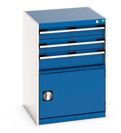 Produktfoto 1 von Bott Schrank Typ Schrank Freistehend 1 Tür/en 3 Schublade/n 900 mm 650mm Abschließbar 650 mm Stahlblech