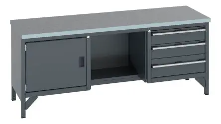 Produktfoto 1 von Bott 41002072.77v Aufbewahrungstisch Stahlblech Werkbank Einstellbare Höhe L. 750 mm B. 2000mm H. 840 mm, Traglast 325kg