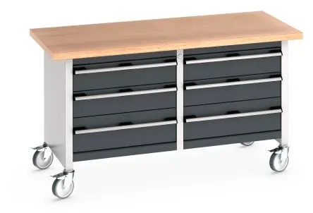 Produktfoto 1 von Bott 41002106.19V Aufbewahrungstisch Tragbar Stahlblech Werkbank L. 750 mm B. 1500mm H. 840 mm, Traglast 450kg