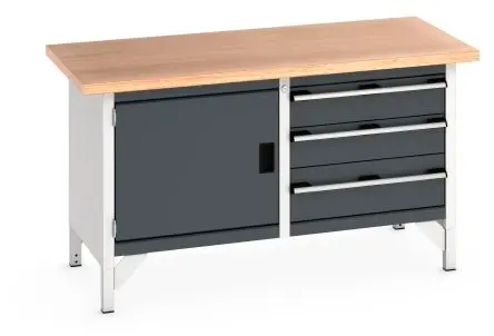 Produktfoto 1 von Bott 41002025.19V Aufbewahrungstisch Stahlblech Werkbank Einstellbare Höhe L. 750 mm B. 1500mm H. 840 mm, Traglast 325kg