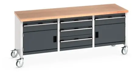 Produktfoto 1 von Bott 41002133.19V Aufbewahrungstisch Tragbar Stahlblech Werkbank L. 750 mm B. 2000mm H. 840 mm, Traglast 375kg