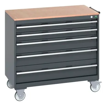 Produktfoto 1 von Bott Schrank Typ Beweglicher Schrank Freistehend 5 Schublade/n 990 mm 1050mm Abschließbar 650 mm mit Rädern Stahlblech