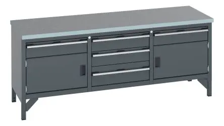 Produktfoto 1 von Bott 41002066.77v Aufbewahrungstisch Stahlblech Werkbank L. 750 mm B. 2000mm H. 840 mm, Traglast 375kg